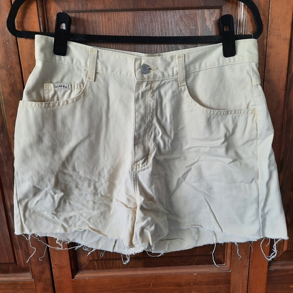 Vintage Y2K Riders high-rise pale butter yellow denim high rise cut off … - Picture 1 of 10